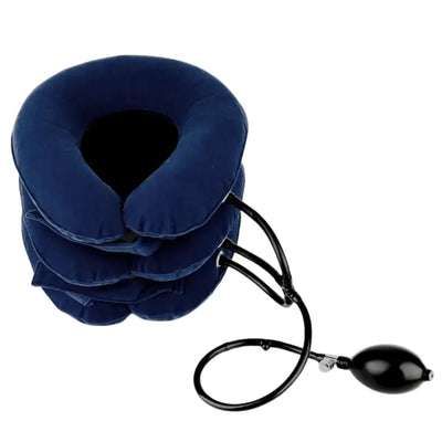 Dispositif ergonomique pour étirer le cou et réduire les tensions cervicales.