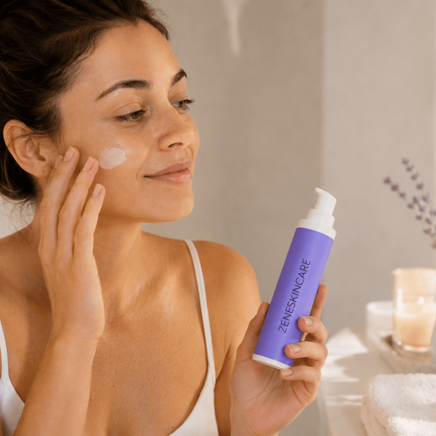 Visage apaisé, peau naturelle, routine Zeneskincare