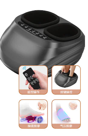 Masseur de pieds chauffant multifonction avec design compact et réglages personnalisables.