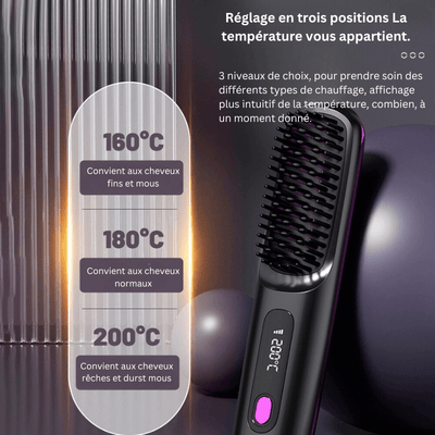 Brosse ™ - lissante sans fil ™ - Liberté capillaire instantanée !