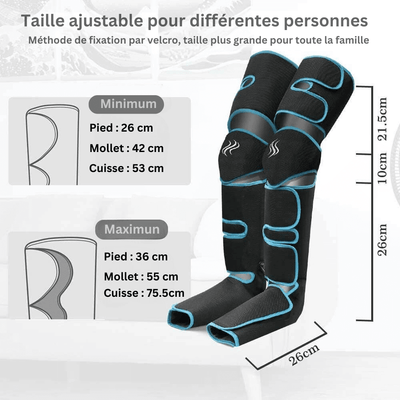 Appareil de massage portable pour jambes et cuisses, facile à transporter