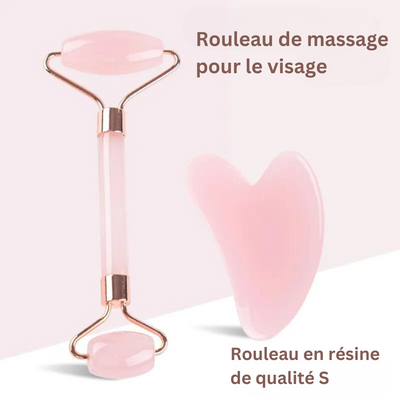  Rouleau en jade pour un massage facial relaxant qui réduit les rides et favorise la détente musculaire.